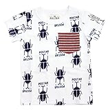 (ポスター) POSTAR カブトムシ総柄TEE　ホワイト　80cm