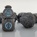 サイコロ 多面体 ダイス 多面体サイコロ 7個入り D20 D12 D10 D8 D6 D4 Dungeons and Dragons 、DND、 TRPG、 MTGなどテーブルゲーム用テーブルゲーム ロールプレイングボードゲーム ギフト (黒と青の組み合わせ)