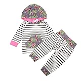 (ラランドリー) laraandlory ベビー服 秋冬 2点セット フード付きトレーナー ロングパンツ (80/6-12ヶ月, ボーダー)