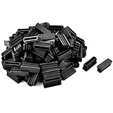 uxcell チューブインサート 家庭用 プラスチック 長方形 テーブル 椅子足 ブラック 100個入り