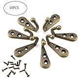 URBEST 10個ブロンズトーンビンテージスタイル吊り下げ用壁掛けシングルフックハンガータオル、服、スカーフ、バッグ（シングルフック)