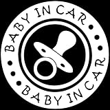 ベイビー イン カー ステッカーbaby in car /車用/シール/ Vinyl//ステッカー/bicr07 (白)