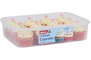 Décor 195660-004 Tellfresh Cupcake Carrier for 12 Cupcakes, Clear, 4L