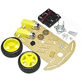HiLetgo 電池ボックスx2 モーター付き 2WDスマートロボットカーシャシーDIYキットのスピードエンコーダ 1:48 [並行輸入品]