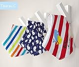 Taurau.C 三層 コットン 赤ちゃんのトライアングルよだれかけ 3枚組セット ( whale)