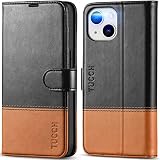 TUCCH iPhone14 対応 ケース 手帳型 iPhone 14 ケース 手帳型 カード収納 スタンド機能 高級合皮 マグネット [RFIDブロッキング] アイフォン14 財布型 アイホン14 手帳型 (iPhone 14 6.1 インチ対応) ブラック&ブラウン