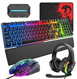 Mamba snakeゲーミングキーボードマウスヘッドホンコンバーターセット USBメンブレン式 有線 防水多機能マルチメディアキー 2400DPI調整なマウス 6つのボタン マウスパッド付き ハンドレスト ゲーミングヘッドセット RGBライト 有線 コンバーター コンパクト Switch/PS4/PS3対応(ブラック＋ヘッドセット＋コンバーター+ハンドレスト)