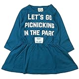 《H28年秋冬物》KICKY VILLAGE(キキイ ビレッジ) 天竺英字ロゴ長袖ワンピース 90cm/ネイビー NO.KV-15415