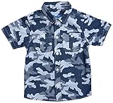 Kapital K Baby Boys 'ブルー迷彩プリントデニムシャツ カラー: ブルー