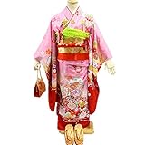 七五三着物7歳トータル15点フルセット 絵羽柄 四つ身・帯着物・はこせこトータルフルセット 7タイプ/2(ピンク・雪輪)