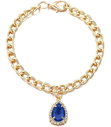 ゴールド ドロップ型クリスタルネックレス