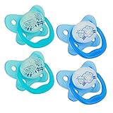 Dr. Brown's 4 Piece Glow in The Dark Stage 1 Pacifier for Web, Blue, 0-6 Month