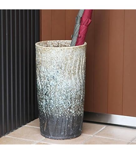 Amazon｜信楽焼 ぶどう透かし彫傘立て しがらき焼 笠立て 陶器