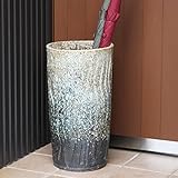 信楽焼 窯肌波彫り傘立て しがらき焼 笠立て 陶器 おしゃれ kt-0121