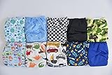 Pocket Cloth Diapers with 20 Inserts (2 Inserts Per Diaper)-boy by Happy Diapers