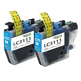 Brother（ブラザー）LC3111 LC3111-C 互換インクカートリッジ 2本セット 大容量タイプ 対応機種:DCP-J978N-B/W DCP-J973N DCP-J972N DCP-J577N DCP-J572N MFC-J898N MFC-J893N MFC-J738DN MFC-J738DWN MFC-J998DN MFC-J998DWN