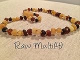 Baltic Amber Teething Necklace Raw Multi 12.5 Inch Rainbow Baby Toddler Infant Drooling Teething Fev