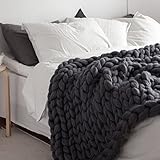 フルサイズChunky Knit Blanket Giantニットブランケットウール糸毛布、Chunkyブランケット、Chunky Knit Throw、Largeニットブランケット、Bigニットブラ