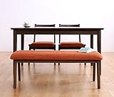 天然木 ロースタイル ダイニング (Kukku) 4点セット (ダイニングテーブル（幅130）、チェア2脚、ベンチ1台) ブラウン