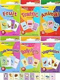 【 Femtos 】フラッシュカード 英単語 6種セット(216枚) 基礎英単語 英語フラッシュカード(動物, 果物, 野菜, 日用品, 乗り物, 体の部位) プリスクール 小学生 モンテッソーリ 幼児教育 幼児英語 English flash card