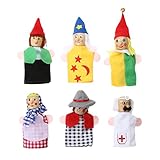 Domybest指人形　おもちゃ 子供　布製 知育玩具　人間　パペット ぬいぐるみ　ごっこ遊び 物語　童話 想像力を育てる　6個セット