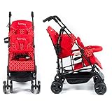 Kinder Wagon Twin Baby Stroller Folding 折りたたみ式 双子のベビーカー [海外病院輸入品] (Red)