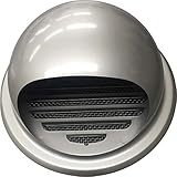 ワールド SUS304ステンレス 丸型フード付ガラリ φ150mm アミ付(10メッシュ) MG(メタリックグレー) WFG-150MG