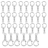 キーホルダー金具 【30個入】回転カン付き ハンドメイド キーリング アクセサリー DIY 手芸用品 シルバー 30個セット