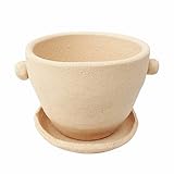 4.5号 テラタンゴ 手作り植木鉢 受け皿付き 常滑焼