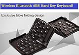 トップ品質ワイヤレスBluetoothタブレット外部キーボード、Galaxyタブレットキーボード、ABSハードキートリプル折りたたみキーボードのiPad、iPhone、Galaxy s3 / s4 /
