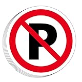 駐車禁止 高耐候性ステッカー 円形 150X150mm ５枚組