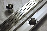 Novalinea LinearシャワーDrain withレンガパターンGrate , Includes Strainer、2 "センターコンセント、304ステンレススチール 48 Inch 48B