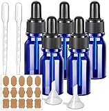 スポイト付き遮光瓶 10ml スポイト瓶 アロマ保存容器 ガラス製 遮光瓶 アロマ瓶 精油瓶 エッセンシャルオイルボトル アンバー ボトル ブルー