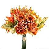 GTidea ひまわり シルクフラワー 造花 花束 プレゼント ヒマワリブッシュ イエロー フラワーアレンジメント(1束11本) 誕生日 プレゼント お返し
