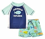 カーターの赤ちゃんの男の子幼児Caribbean Explorerラッシュガードセット、ネイビー/ホワイト、24 mo