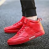 メンズシューズメ メンズカジュアルシューズファッションスニーカーレースアップデッキボートシューズ ( Color : 赤 , Size : 40 )