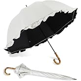 小川(Ogawa) Cynthia レディース 長傘 日傘 手開き式 フリル 55cm OW 54732 | 晴雨兼用 UVカット率99.9%以上 遮光率100% 完全遮光 遮熱 はっ水 8本骨 日本発祥の傘ブランド シンシア LINEDROPS