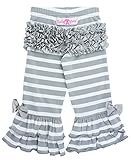 RuffleButts【ラッフルバッツ】 グレー　ストライプ　フレアパンツ　2才 [並行輸入品]