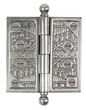 Brass Elegans WC006PWT Solid Brass Windsor Design Decorative Door Hinge with Brass Screws, 4-Inch, P