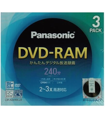 Amazon.co.jp: 松下電器産業 DVD-RAMディスク 9.4GB(両面240分)5枚