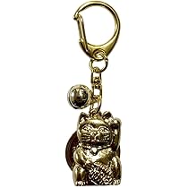 Amazon.co.jp: [DAZUMA] キーホルダー 鈴 招き猫 猫 風水 開運