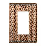 AmerTac 89RAC Weave Cast Metal Single Rocker-GFCI Wallplate, Antique Copper [並行輸入品]