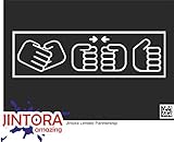 JINTORA ステッカー/カーステッカー - Eat sleep Handshake - 食べる睡眠握手 - 210x63 mm - JDM/Die cut - 車/ウィンドウ/ラップトップ/ウィン
