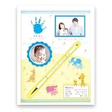 赤ちゃん筆【光文堂】ファミーユ 手形 ブルー/お仕立券