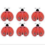 テントウムシの装飾2インチレッドブラックミニXSサイズShimmerナイロンメッシュLadybugs 6 Pieceデコレーションセット装飾赤ちゃん保育園寝室女の子部屋壁ウェディング誕生日パーティーシ