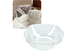 YUGENOVA 多機能洗面器 桶 PP素材 耐熱 洗面 掃除 お風呂 キッチン アウトドア 持ち手 (クリア, Mサイズ)