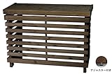 シンプルタイプ 室外機カバー 国産杉 横板 ●アジャスター付き 内寸：幅896ｍｍ×奥行397ｍｍ×高さ710ｍｍ DB（ダークブラウン）色