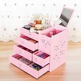 化粧品収納ボックスデスクトップ仕上げラック ( 色 : ピンク ぴんく )
