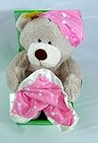 Animated Singing Teddy Bear with Pink Baby Blanket and Night Cap [並行輸入品]