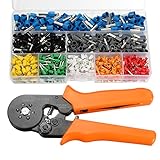 GOCHANGE 圧着プライヤー 絶縁圧着用フェルール AWG23-10六角形状 圧着工具 電工ペンチと 800 x 絶縁フェルール端子 刃部 切断・皮むき 電線ニッパ 皮むきニッパ オレンジ